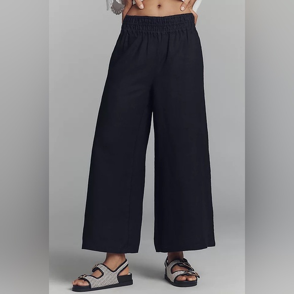 Anthropologie Somerset Pull-On Pants: Linen Edition – Black – 1X – Wide Leg - Picture 3 of 14